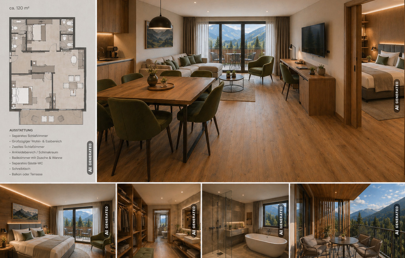 Hotel Suite Raumansicht (KI generiert)