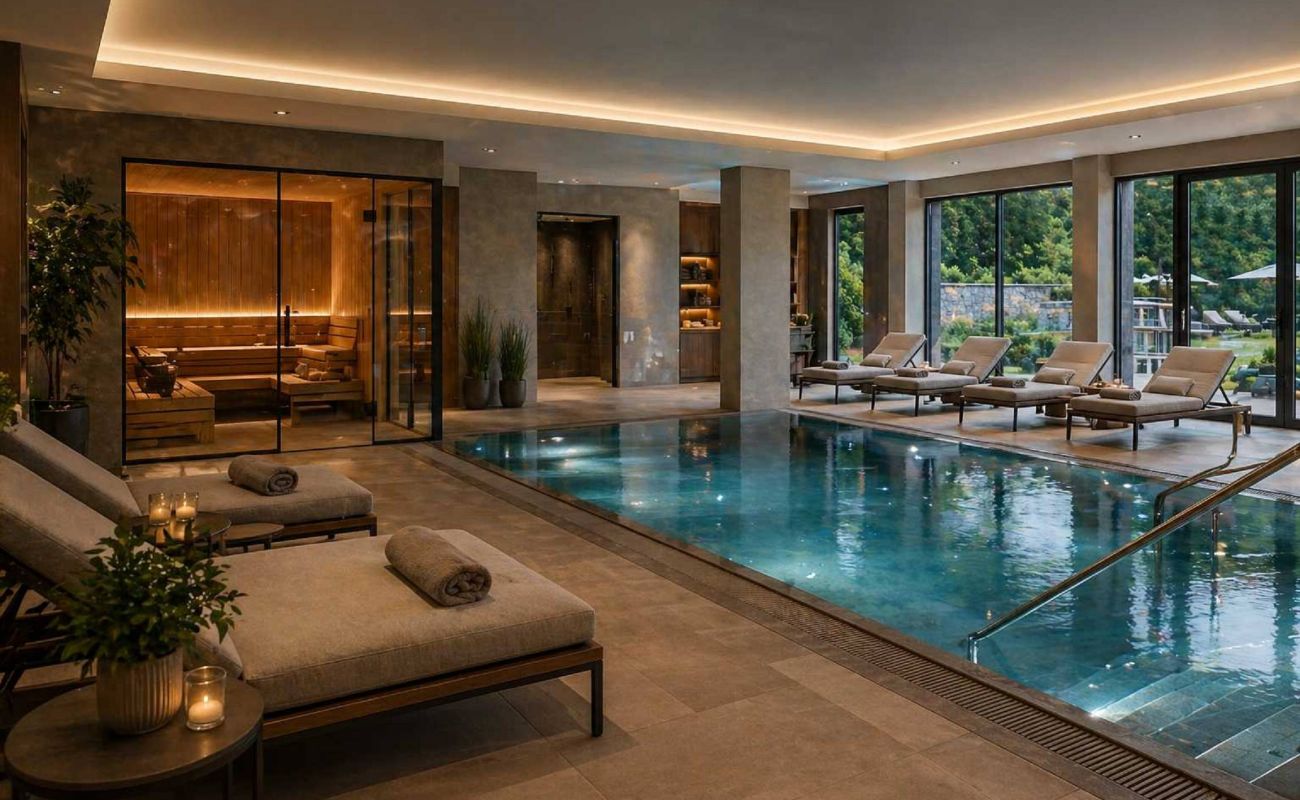 Schwimmbad mit Pool und Sauna