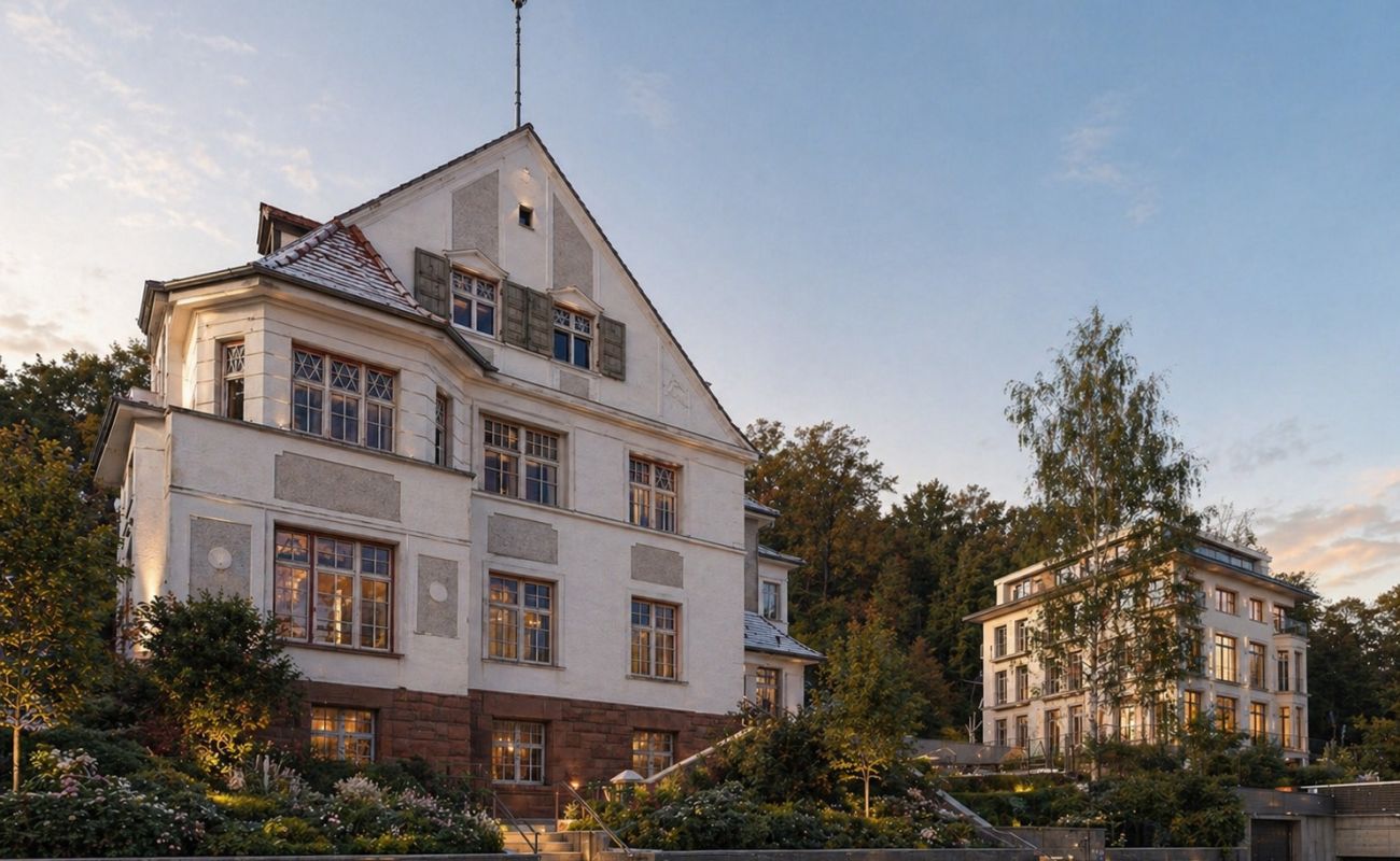 Foto von der historischen Villa von Außen