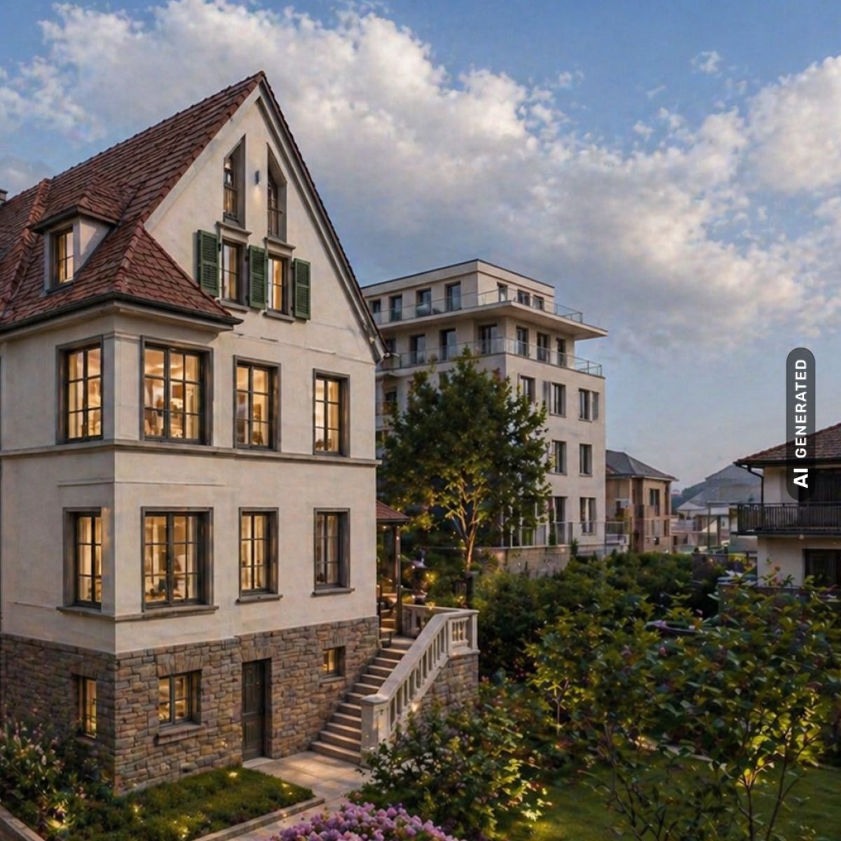 Villa von Außen (KI generiert)